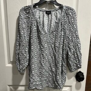 Monaco Black and White Floral Blouse (G123)